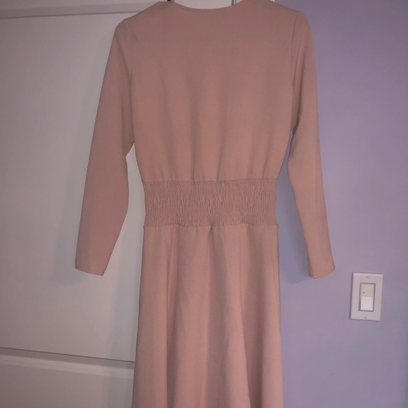 Maje pink midi dress with ruched waist - Picture 5 of 8